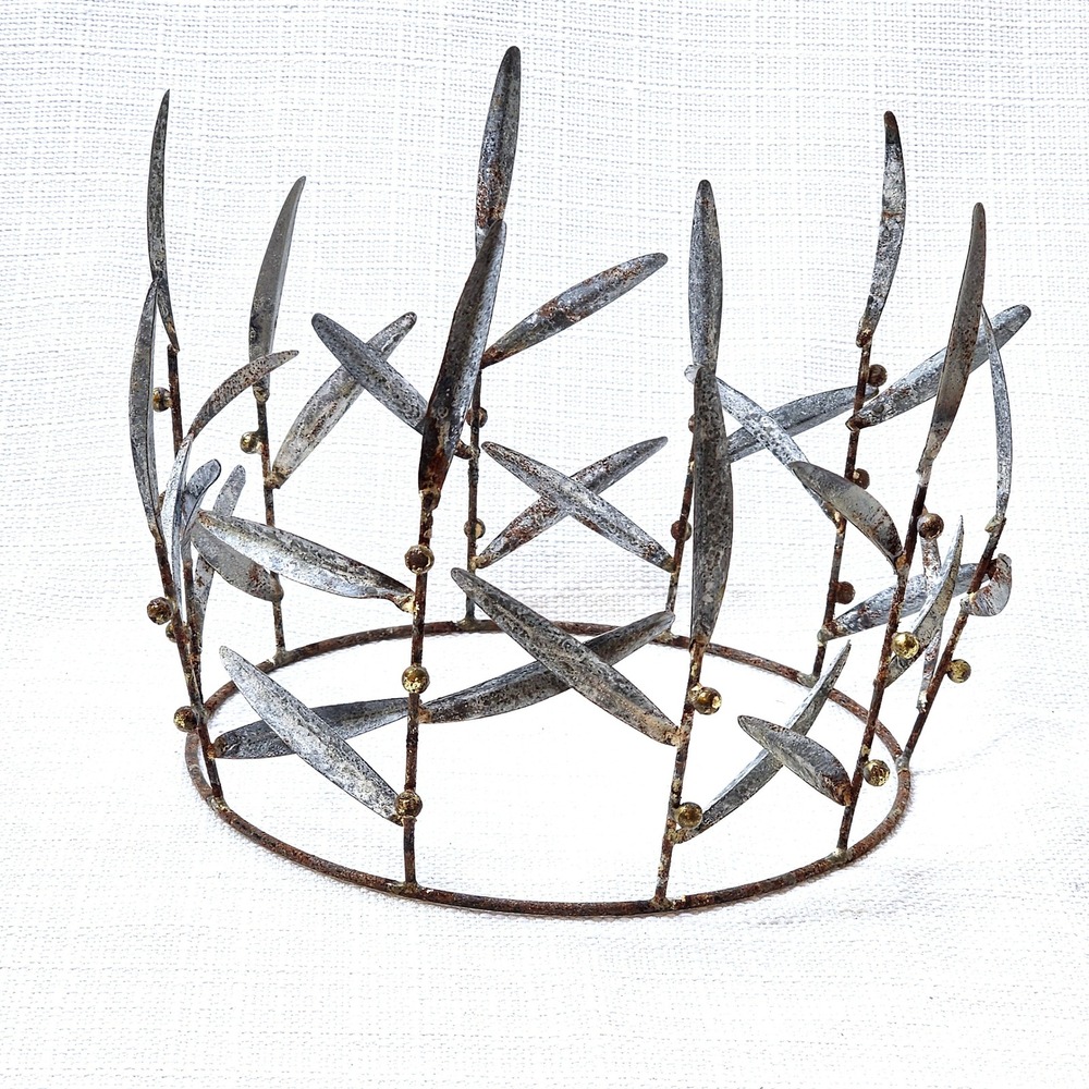 Metal Distressed Olive Leaf Branch Crown Tiara Rustic - Terrain